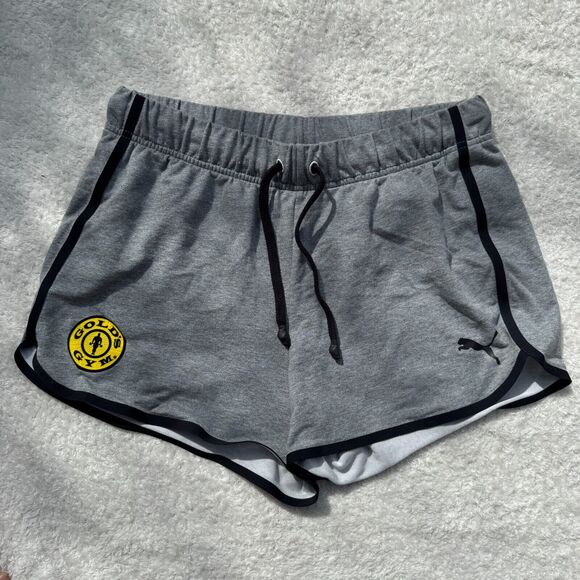 Puma x Gold's Gym Shorts Womens L Gray Female Body Builder Shorts 3" Track - Picture 1 of 9